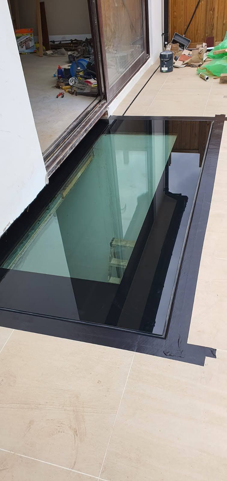 Bespoke mirror with gold trim, London
