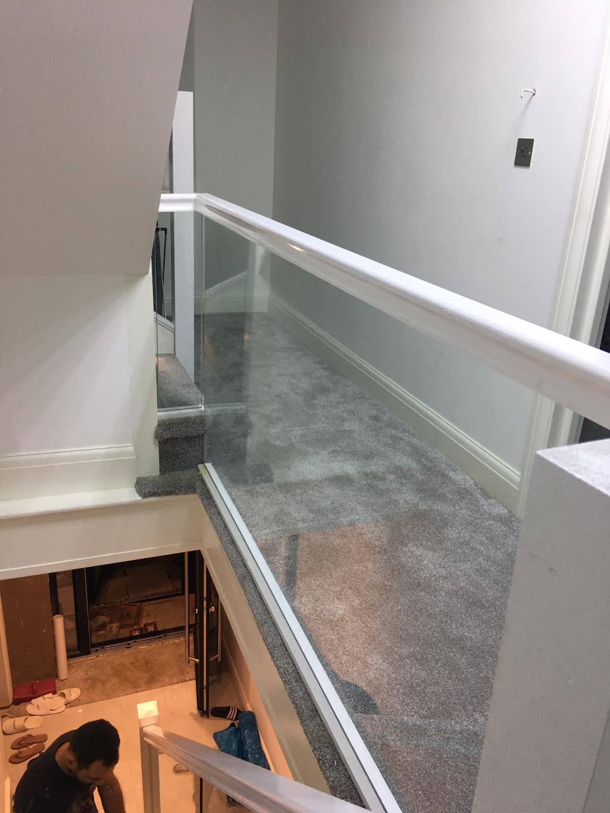 Modern glass balustrade project in London residence