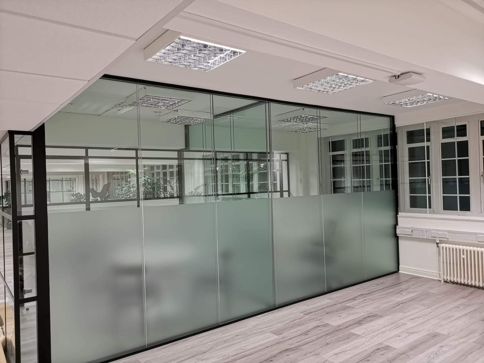 Glass wall installation, London