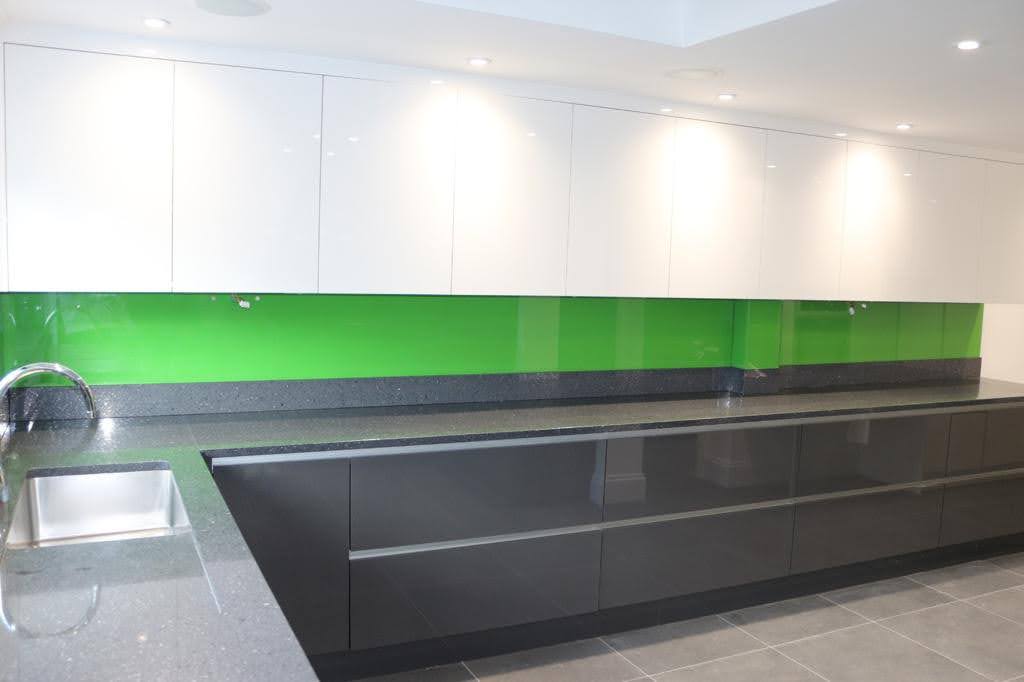 Modern kitchen glass splashback, London